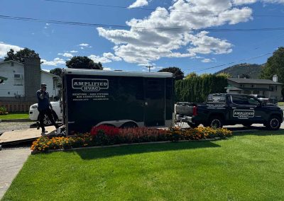 Amplified HVAC truck and trailer onsite